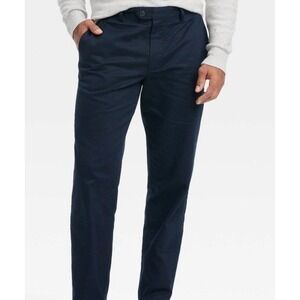 Goodfellow & Co Mens Slim Trousers Dress Pants 32x30 Navy Blue Stretch Comfort